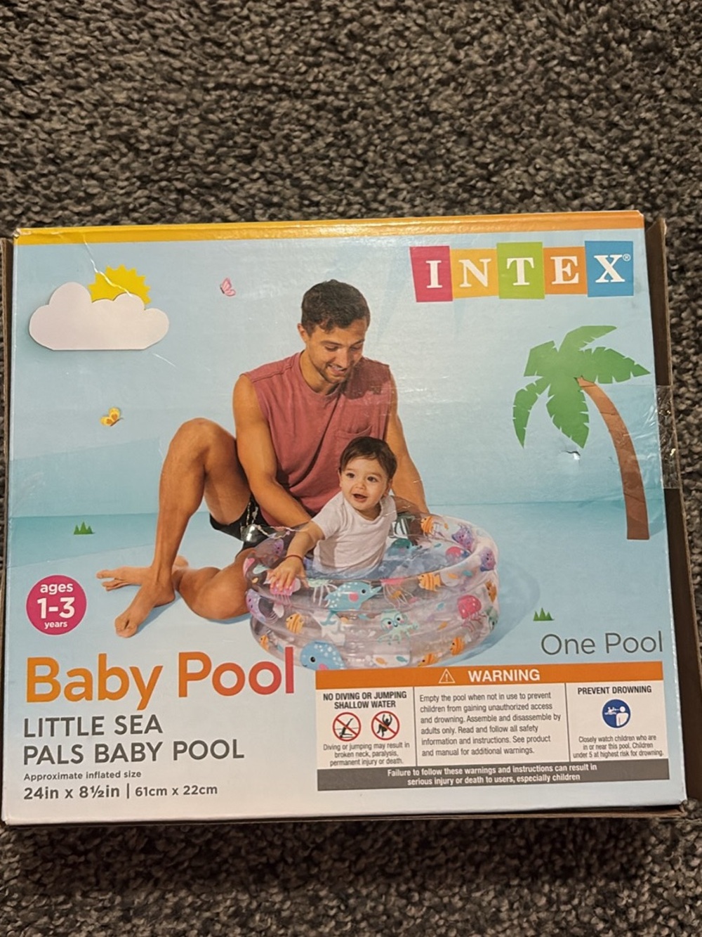 Intex Little Sea Pals Baby Pool - Clear with Purple Accents